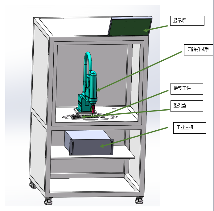 自動化檢測設(shè)備廠家機械手整列玻璃品項目
