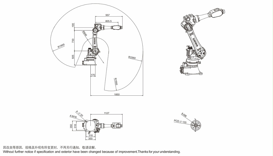 伯朗特六自由度工業機器人—挪亞方舟